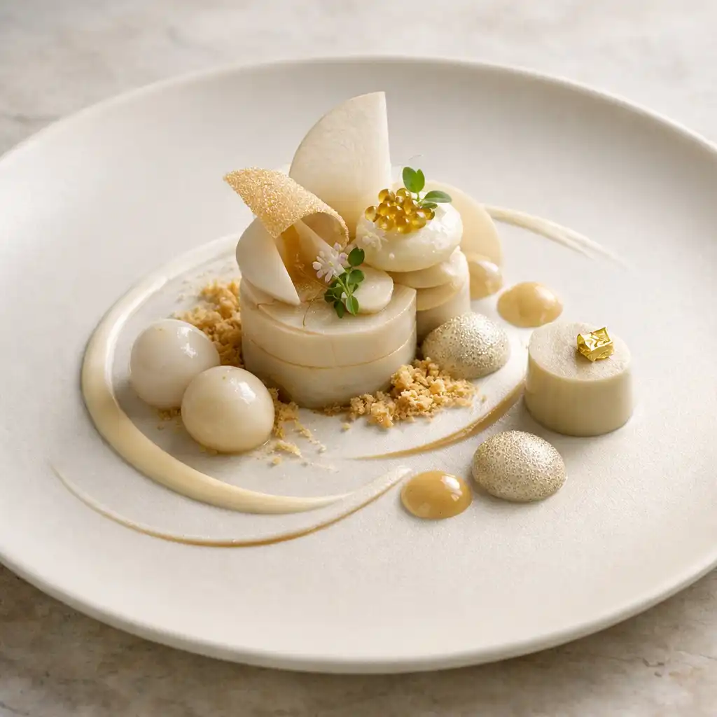 Autorskie danie fine dining na matowej porcelanie